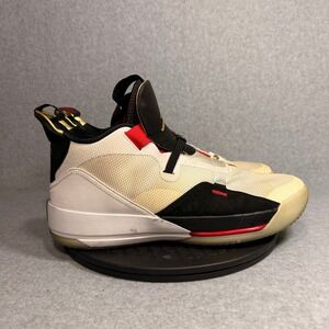 Jordan 33 Future Flight White Gold Red Mens Basketball Shoes AQ8830-100 Size 15